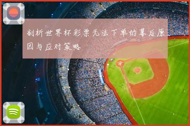 剖析世界杯彩票无法下单的幕后原因与应对策略
